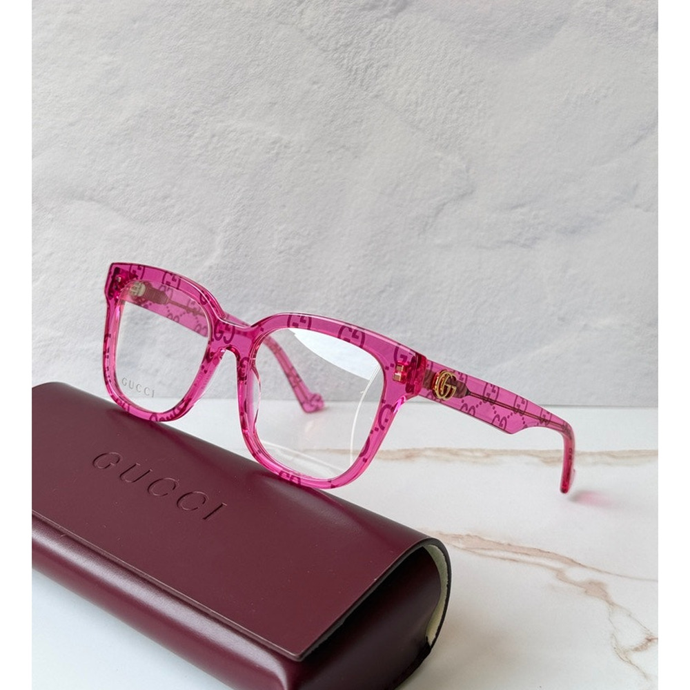 NEW Gucci GG0958O Pink Monogram Logo Square Eyeglass Frames